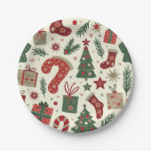 Weihnachts-Party-Teller Pappteller (Vorderseite)