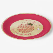 Weihnachts-Party Teller Spaß Rot und Gold Party (Schrägansicht)