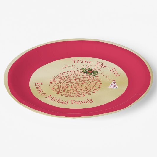 Weihnachts-Party Teller Spaß Rot und Gold Party