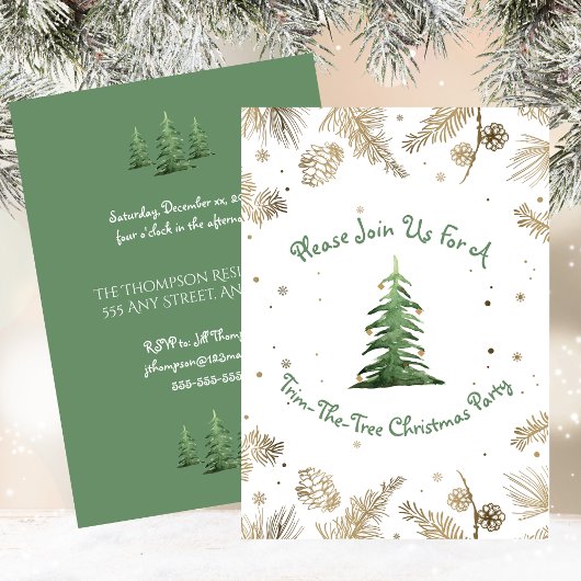 Weihnachts-Party, Trim-the-Tree, Einladung