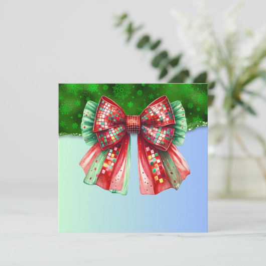 Weihnachts-Party Tropfen Bling Festival Merry Xmas Einladung (Stehend Vorderseite)