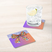 Weihnachts-Party Tropfen Bling Festival Merry Xmas Rechteckiger Pappuntersetzer (Vor Ort)