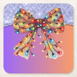 Weihnachts-Party Tropfen Bling Festival Merry Xmas Rechteckiger Pappuntersetzer