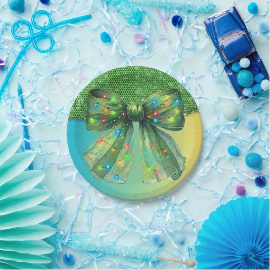 Weihnachts-Party Tropfen Bling Merry Xmas Lights B Pappteller (Party)