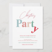 Weihnachts-Party-Typografie Einladung (Vorderseite)