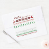 Weihnachts-Party Ugly Sweater Name Tag Quadratischer Aufkleber (Umschlag)
