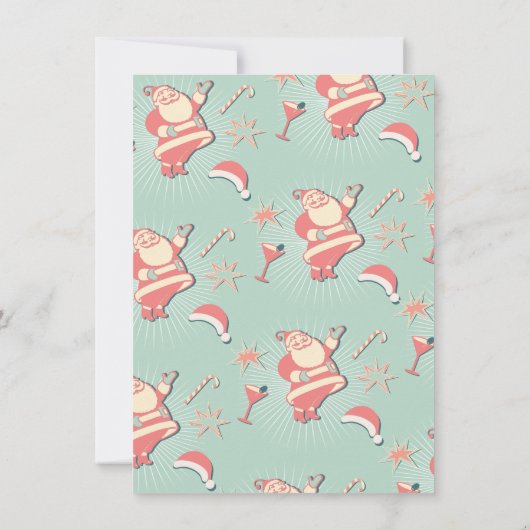 Weihnachts-Party Unterschreiben Mod Retro Einladung (Rückseite)