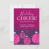 Weihnachts-Party Urlaub baumelrosa Einladungen (Vorderseite)