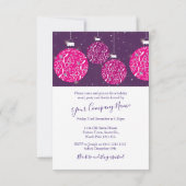 Weihnachts-Party Urlaub baumelrosa Einladungen (Rückseite)