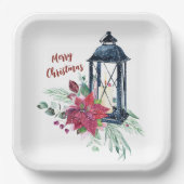 Weihnachts-Party Vintag Lantern Pappteller (Vorderseite)