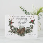 Weihnachts-Party Wasserfarbe Einladung (Stehend Vorderseite)