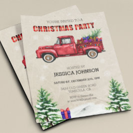 Weihnachts-Party Wasserfarbe LKW Budget Flyer