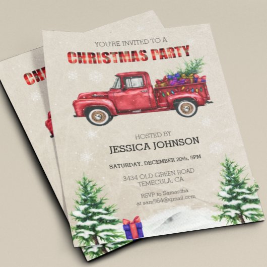 Weihnachts-Party Wasserfarbe LKW Budget Flyer