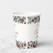 Weihnachts-Party Wasserfarbenkranz Pappbecher (Rechts)