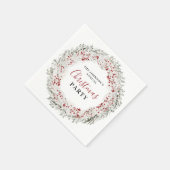 Weihnachts-Party Wasserfarbenkranz Serviette (Ecke)