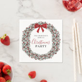 Weihnachts-Party Wasserfarbenkranz Serviette (Beispiel)