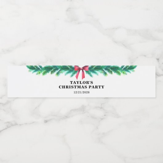 Weihnachts-Party Wasserflaschenetikett (Einzelnes Label)