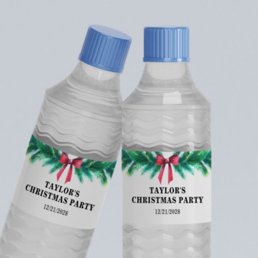 Weihnachts-Party Wasserflaschenetikett