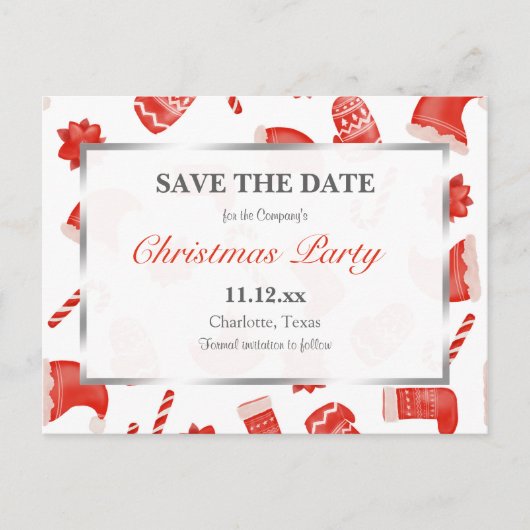 Weihnachts-Party | Weihnachten Niedlicher Winter M Postkarte (Vorderseite)