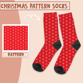 Weihnachts-Party Weihnachten Schnee Rotes Muster Socken