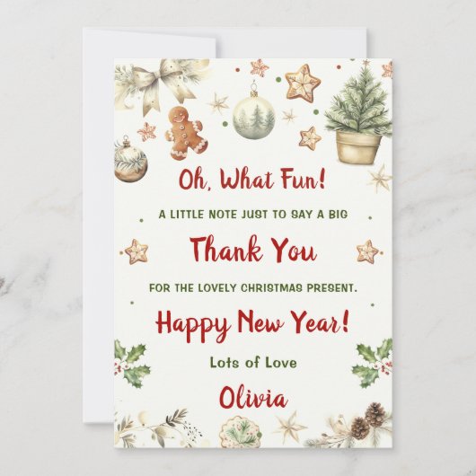 Weihnachts-Party Weihnachten Vielen Dank Einladung (Vorderseite)