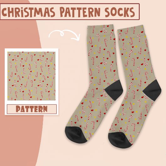 Weihnachts-Party Weihnachts Candy Pattern Socken