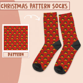 Weihnachts-Party Weihnachtsglocken Rotes Muster Socken