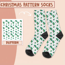 Weihnachts-Party Weihnachtsleaf Grün Muster Socken