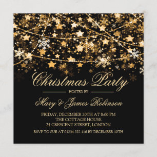 Weihnachts-Party-Weihnachtslieder Gold Einladung