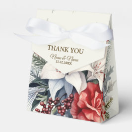 Weihnachts-Party Weißes Rotes Blume Geschenkschachtel