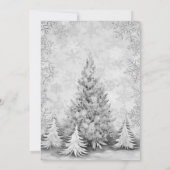 Weihnachts-Party Weißsilber-Schneeflocken Luxus Einladung (Rückseite)