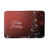 Weihnachts-Party White Stars Tree Rote Schneeflock Badematte (Vorderseite)