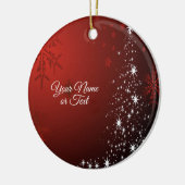 Weihnachts-Party White Stars Tree Rote Schneeflock Keramik Ornament (Links)