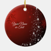 Weihnachts-Party White Stars Tree Rote Schneeflock Keramik Ornament (Hinten)