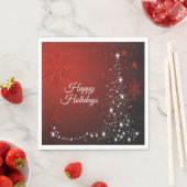 Weihnachts-Party White Stars Tree Rote Schneeflock Serviette (Beispiel)