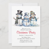 Weihnachts Party Winter Snowman Urlaub Einladung (Vorderseite)