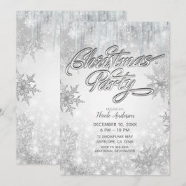 Weihnachts Party Winter Wunderland Weiße Schneeflo Einladung