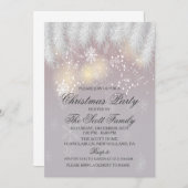 Weihnachts Party Winterschneeflocke Einladung (Vorne/Hinten)