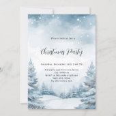 Weihnachts-Party Winterwaldlandschaft Einladung (Vorderseite)