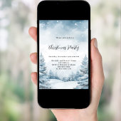 Weihnachts-Party Winterwaldlandschaft Einladung