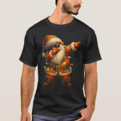 Weihnachts-Patchwork Dabbing Weihnachtsklaus T-Shirt (Vorderseite)