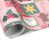 Weihnachts-Patchwork Feiertag Weihnachten Weihnach Geschenkpapier (Rolleneckpunkt)