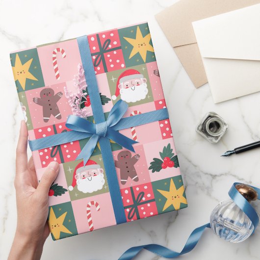 Weihnachts-Patchwork Feiertag Weihnachten Weihnach Geschenkpapier