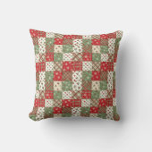 Weihnachts-Patchwork grün rotes Muster  Kissen (Vorderseite)