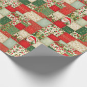 Weihnachts-Patchwork in Rot und Grün Geschenkpapier (Ecke)
