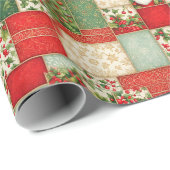 Weihnachts-Patchwork in Rot und Grün Geschenkpapier (Rolleneckpunkt)