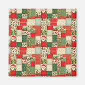 Weihnachts-Patchwork in Rot und Grün Magnet (Vorne)