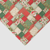 Weihnachts-Patchwork in Rot und Grün Seidenpapier (Detail)