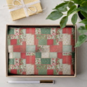 Weihnachts-Patchwork in Rot und Grün Seidenpapier (Geschenk)