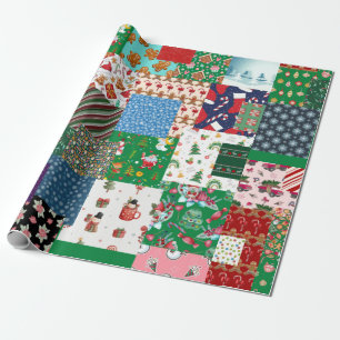 Weihnachts-Patchwork-Mischfarbe Geschenkpapier